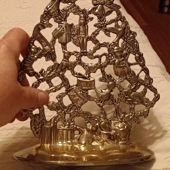 1994 Godinger Silver Art Christmas Tree Candle Stick - Picture 10 of 10